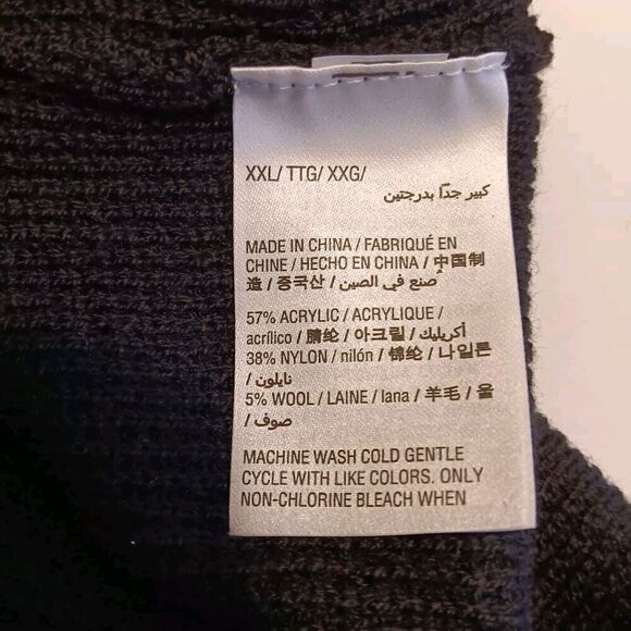 Charter Club Sz. XXL Red/Black Color Block Acrylic Nylon Wool w/Gold Buttons - Picture 9 of 9